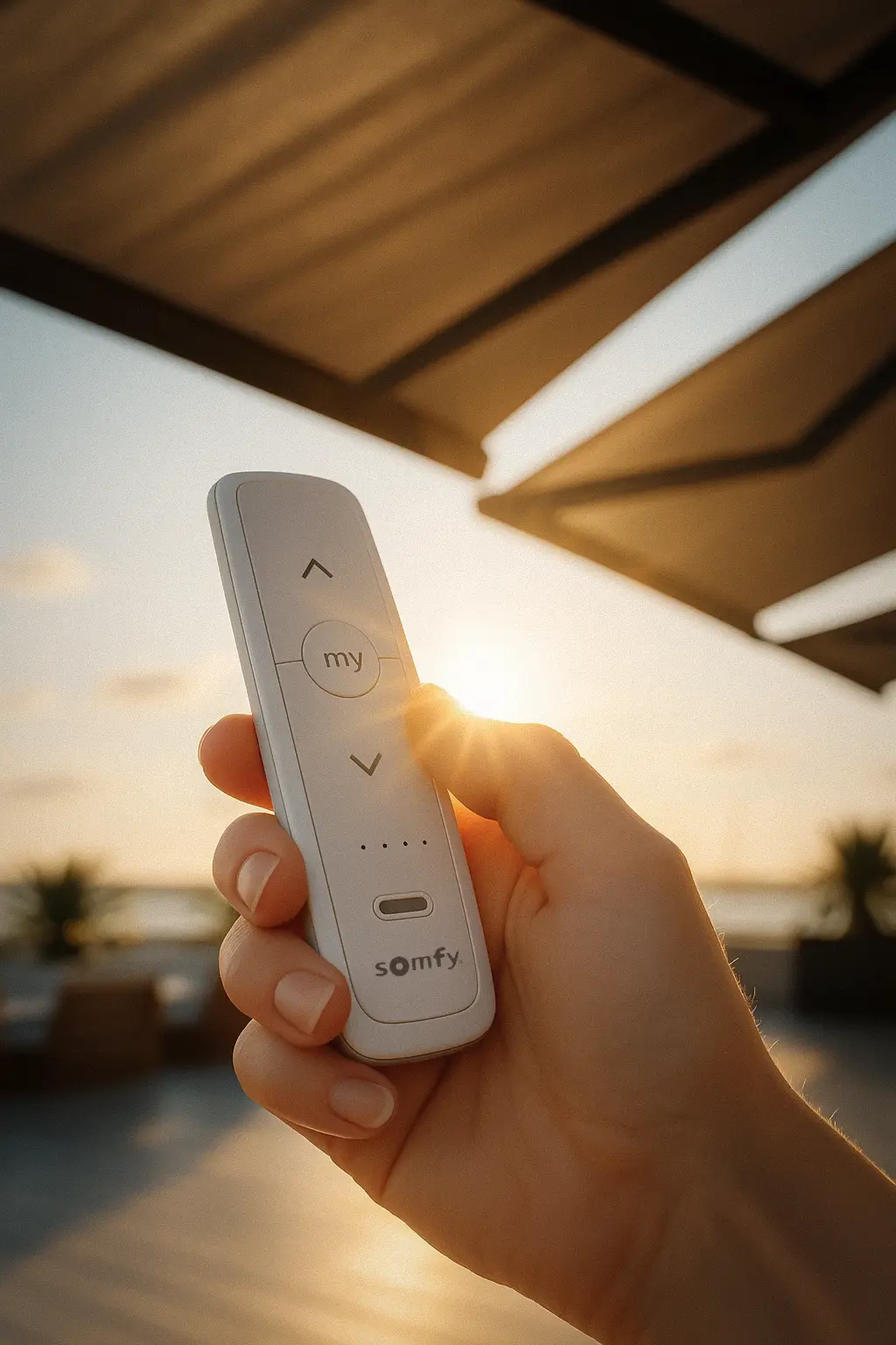 Markise med motor fra Somfy – elektrisk terrassemarkise og smart solafskærmning